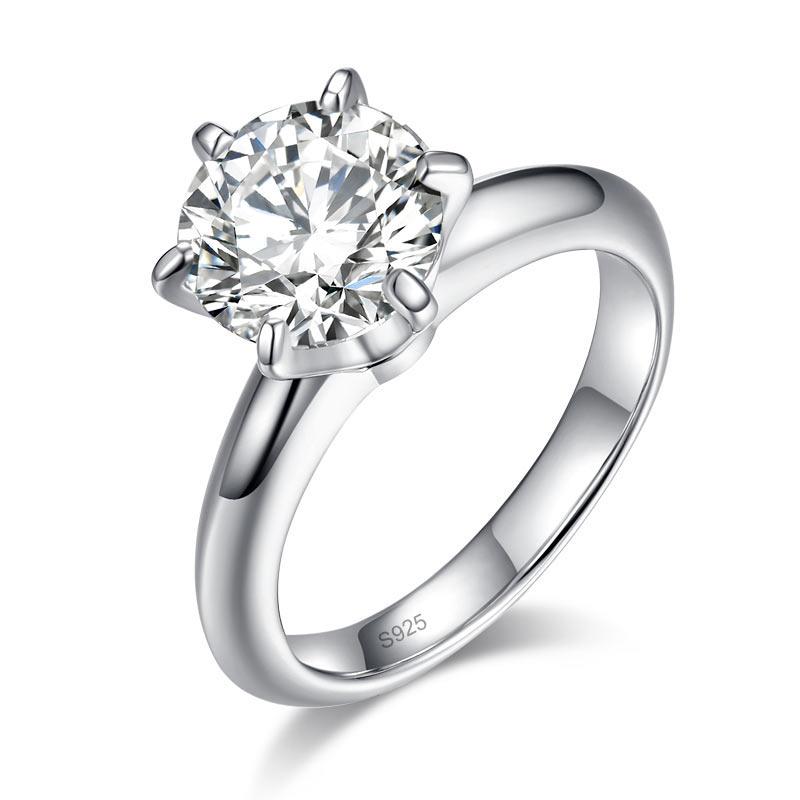 3 Carat Moissanite Diamond Ring (9 mm) Luxury Ring 6 Claws Engagement 925 Sterling Silver