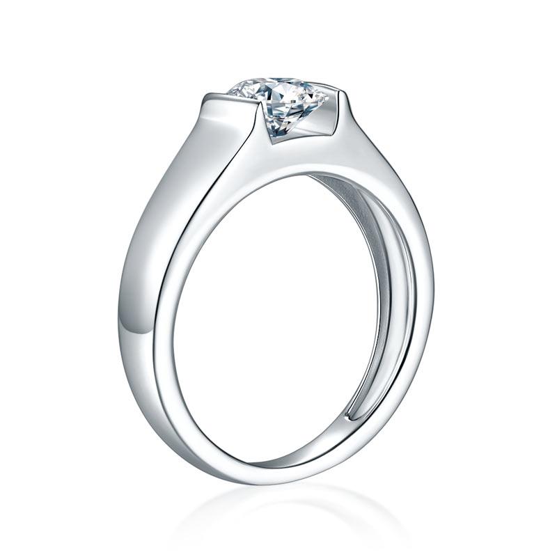 Men's Ring Moissanite Diamond 1 Carat Engagement 925 Sterling Silver