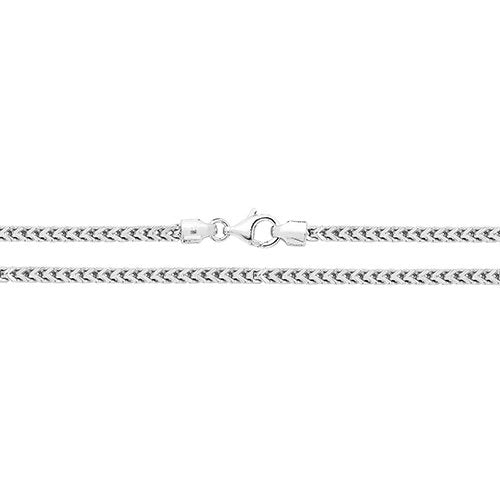 925 Silver Square Rhodium Plated Franco Chain - Gift Boxed