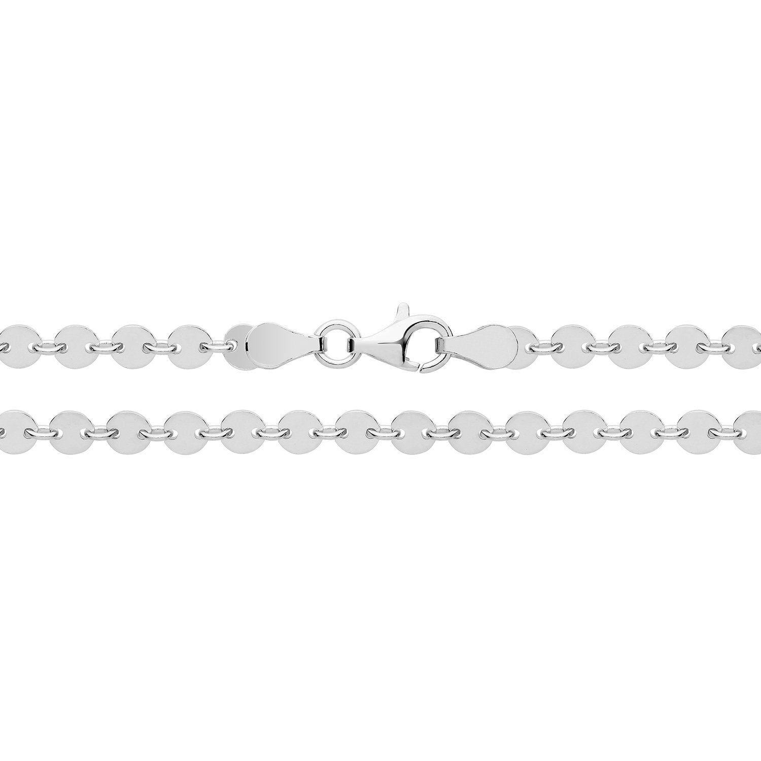 925 Sterling Silver Disc Chain 7-30 inches