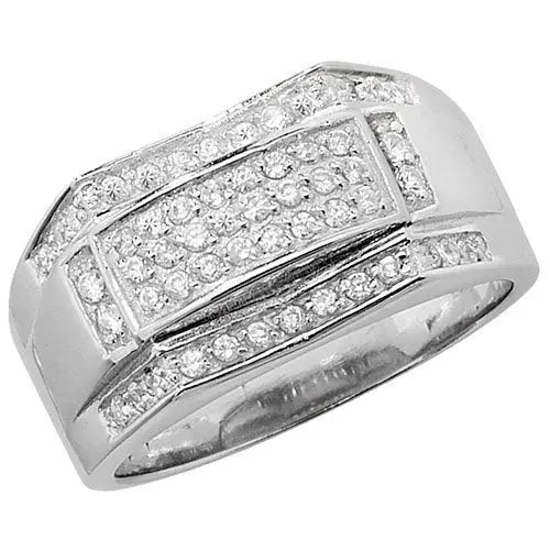 Sterling Silver 925 Men's Stone Set Cz Ring 9.50 Grams Gift boxed Silver Ring limanilondon