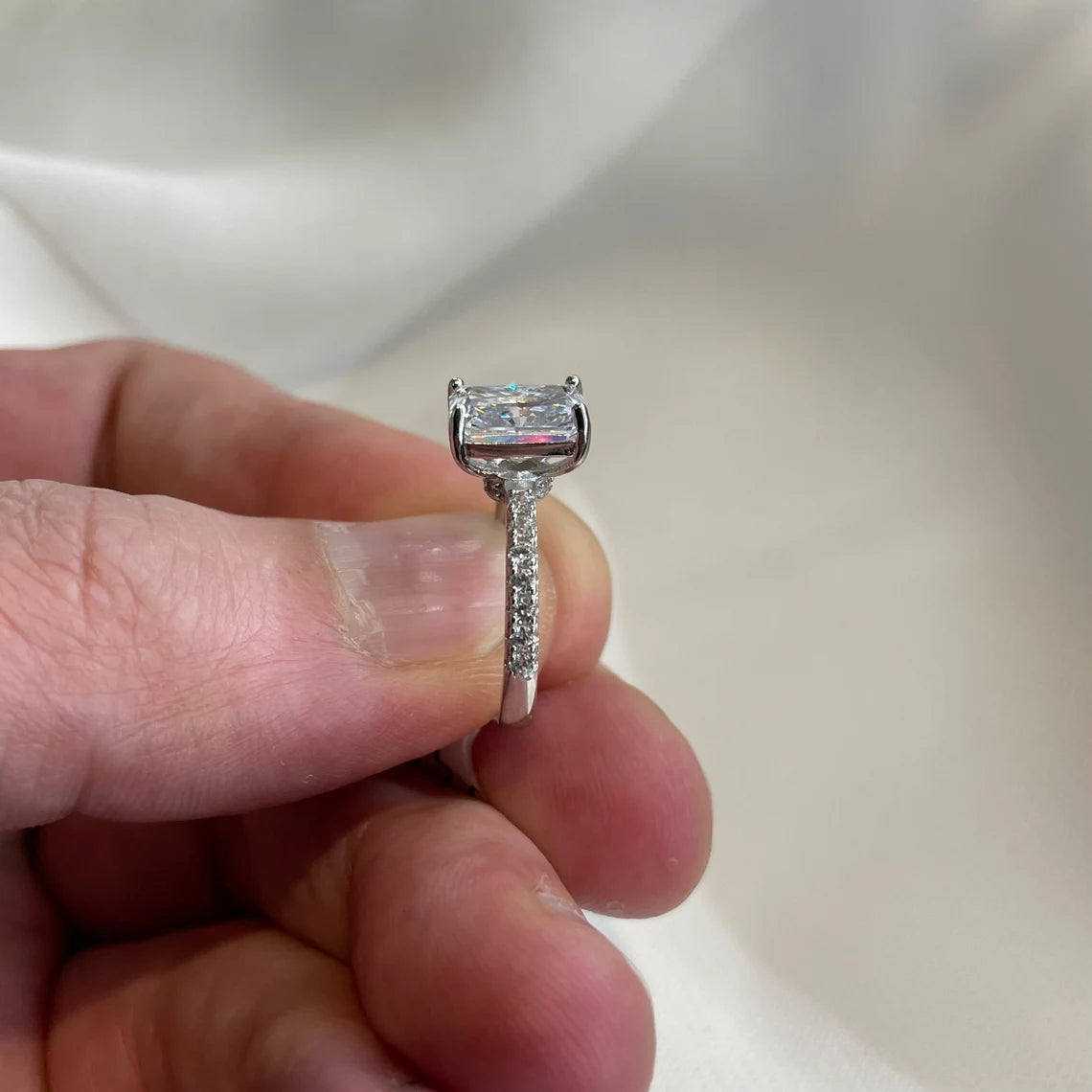 3 Ct Created Diamond Ring 925 Sterling Silver Wedding Ring Promise ring
