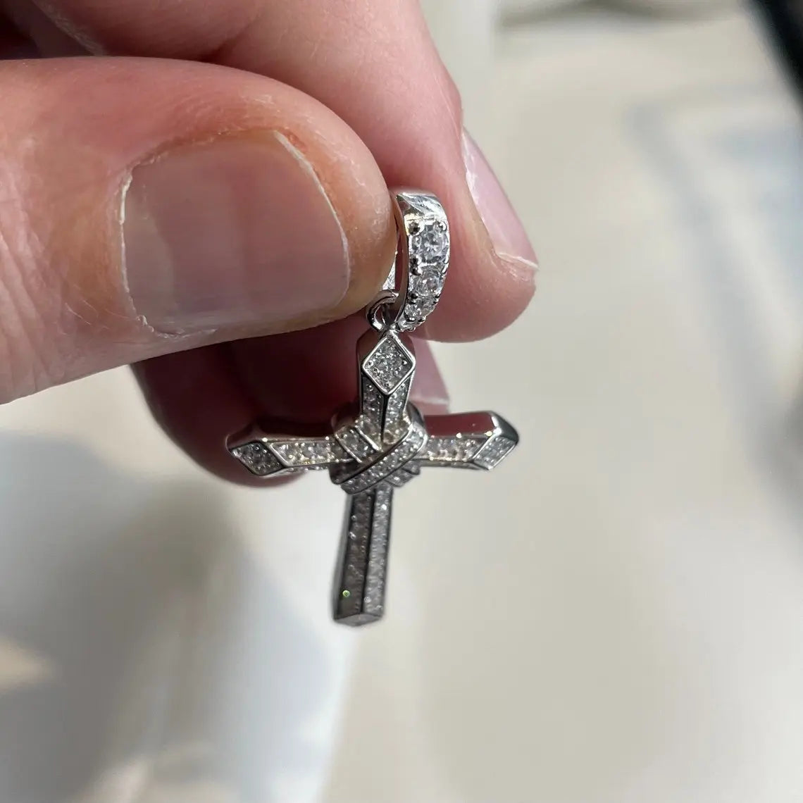 Sterling Silver CZ Cross Pendant - Gift Boxed limanilondon