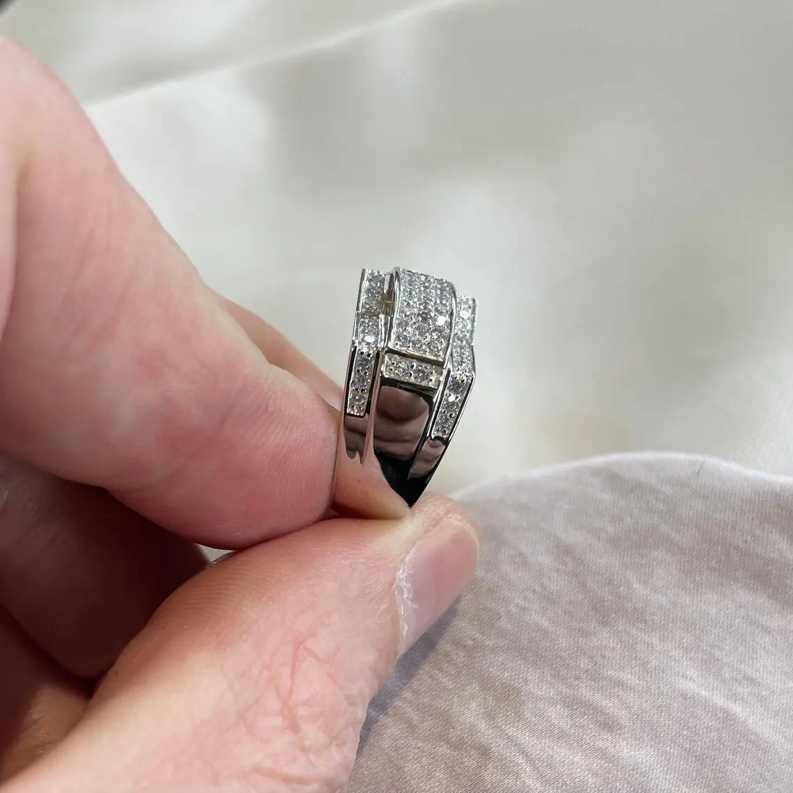 men's stone set cz ring