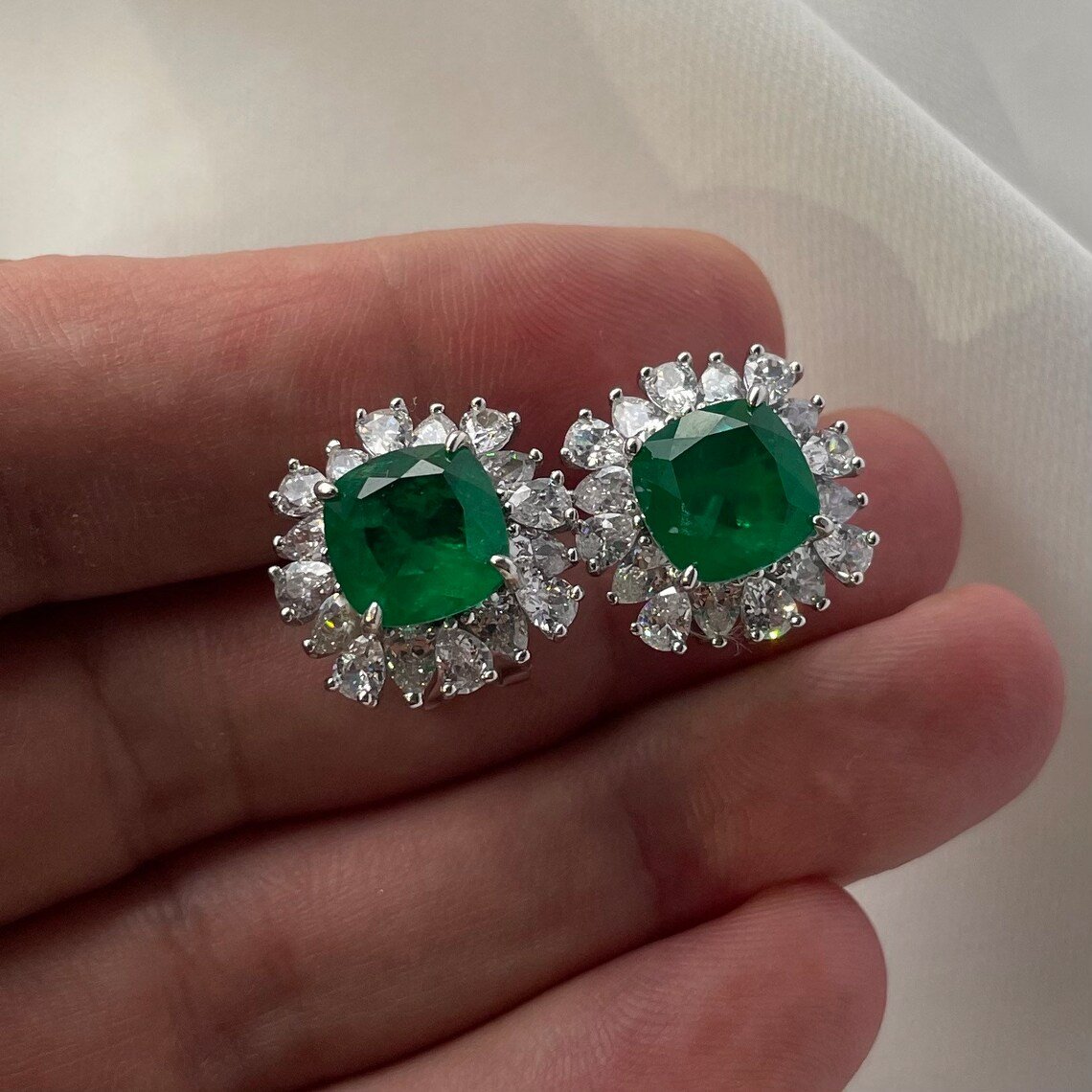 emerald Statement Earrings