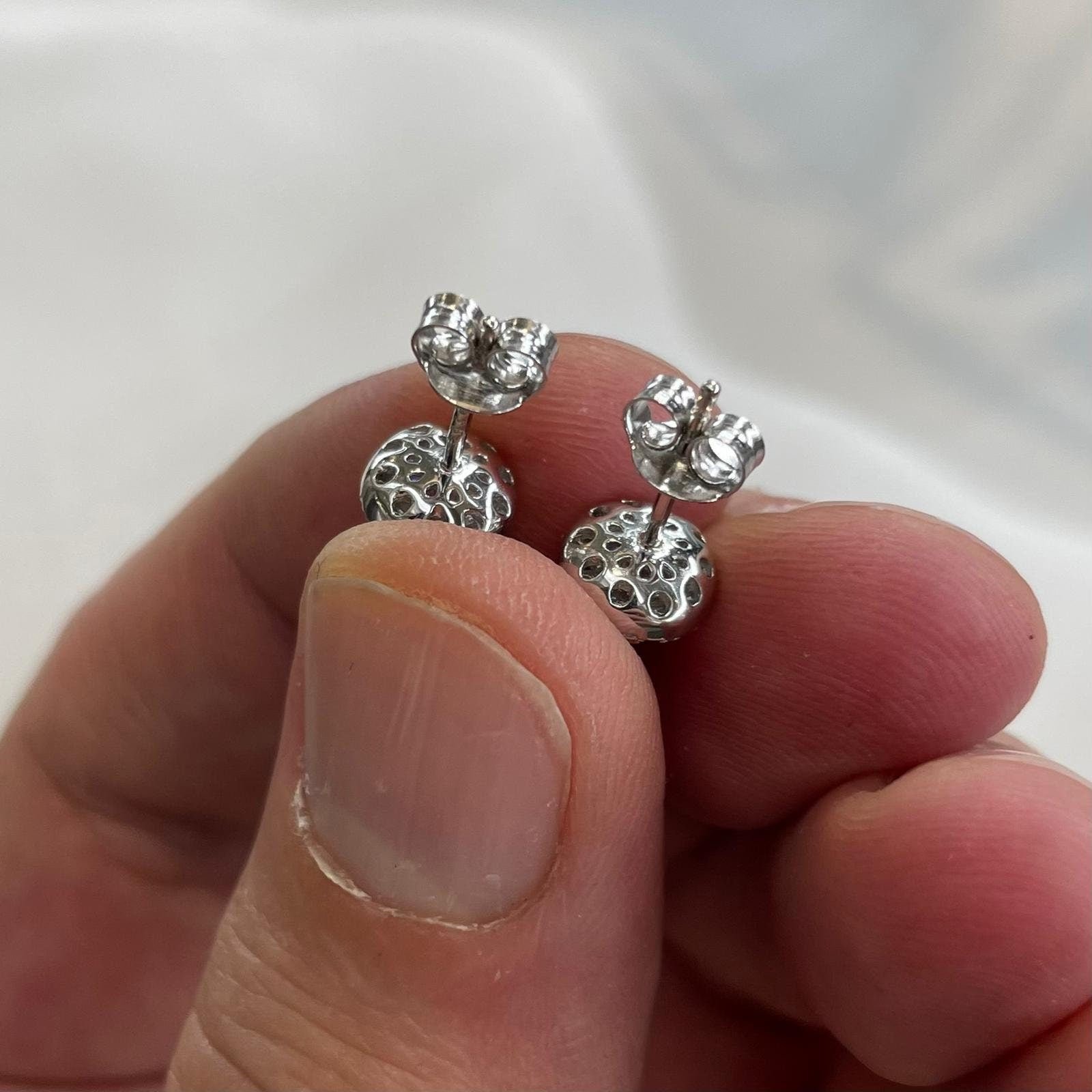 CZ Simulated Diamond Stud Earrings - 925 Sterling Silver Halo, Gift Boxed
