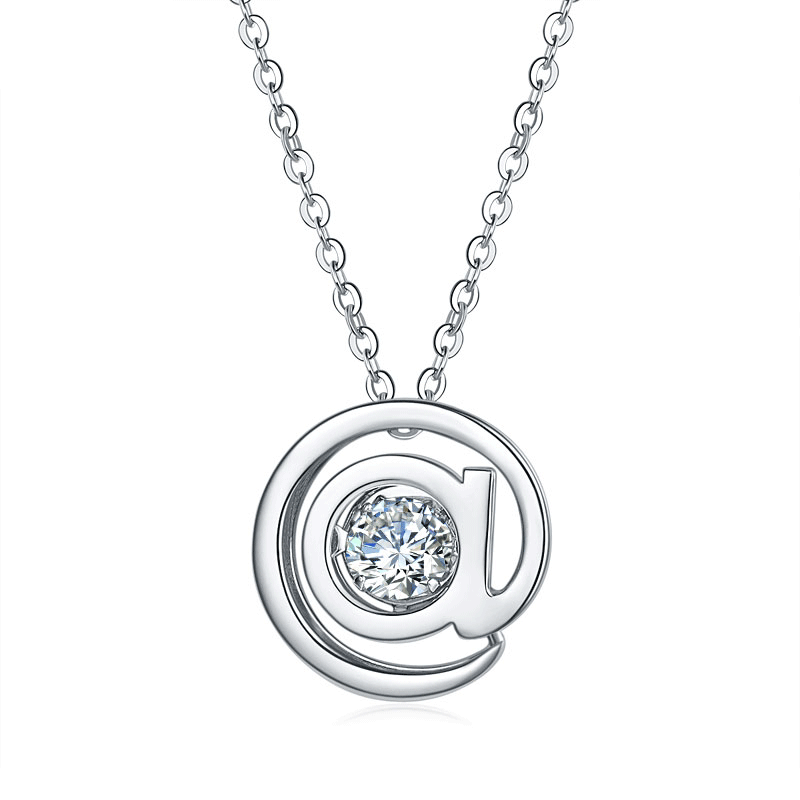 @ Pendant Moissanite Diamond Dancing Stone Necklace 925 Sterling Silver