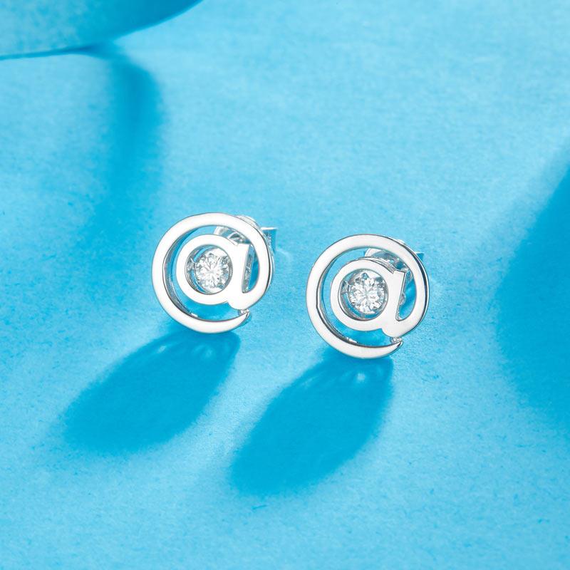 @ Stud Moissanite Diamond Dancing Stone Earring (1 Piece) Unisex 925 Sterling Silver