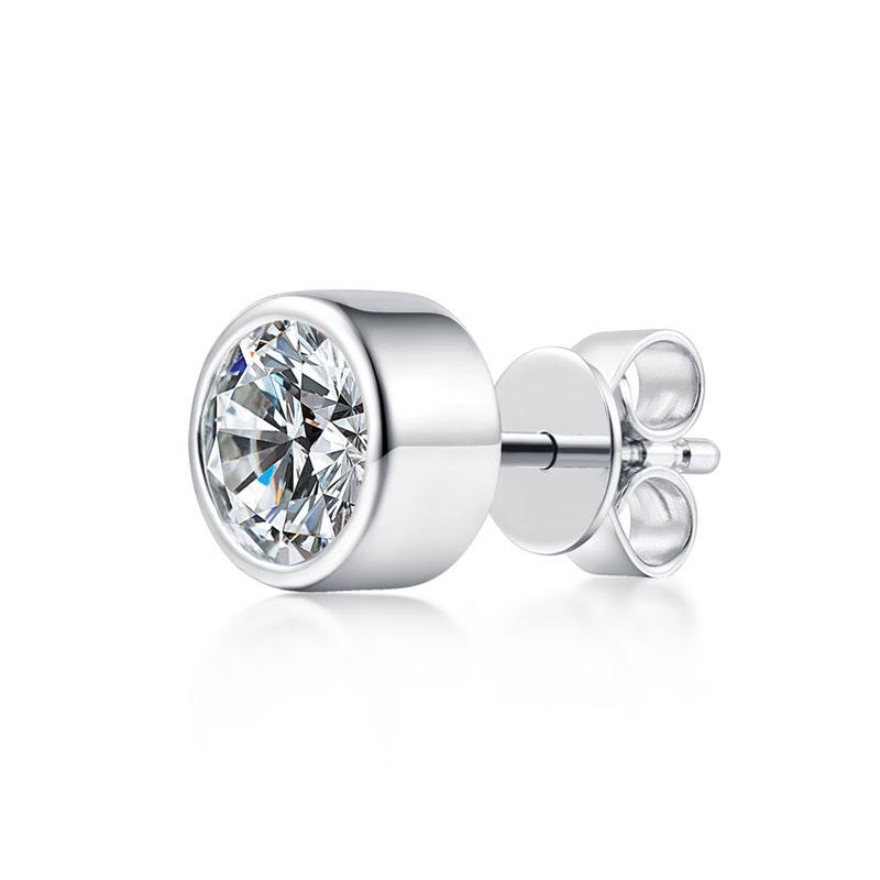 1 Carat Moissanite Diamond Earring (1 Piece) Unisex 925 Sterling Silver