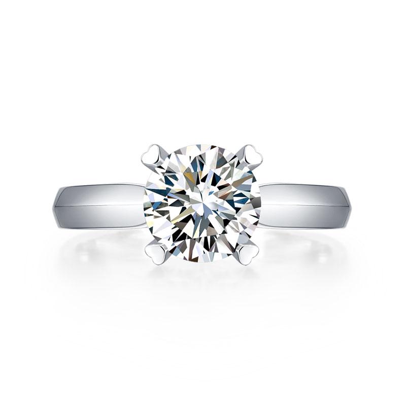 1.5 Carat Moissanite Diamond Ring Heart Shape Prong 925 Sterling Silver