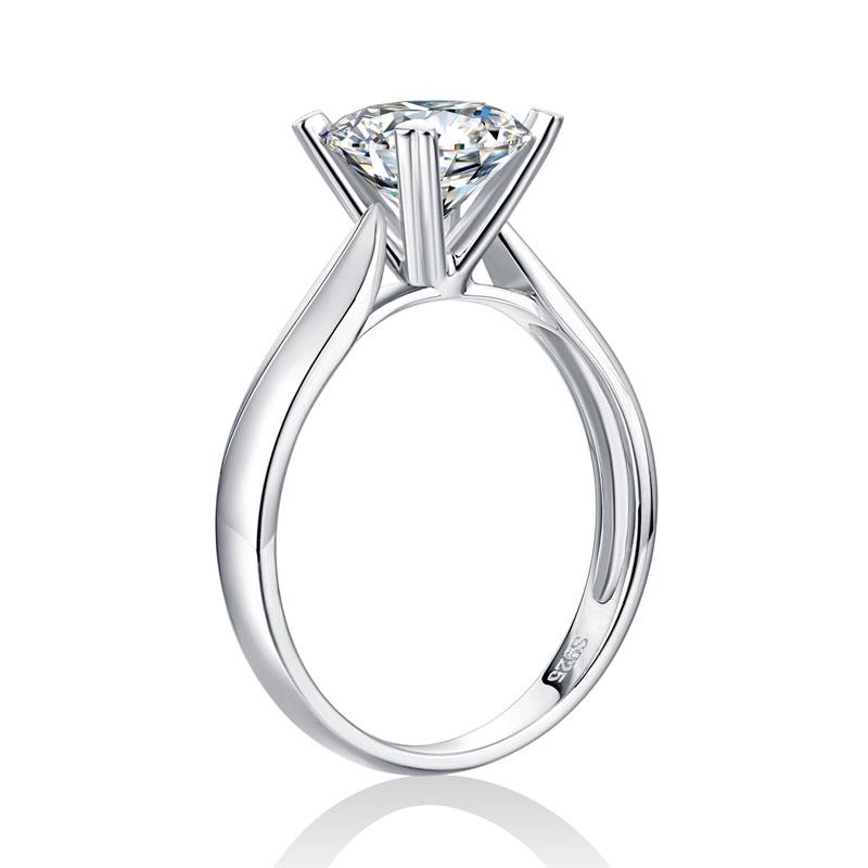 1.5 Carat Moissanite Diamond Ring Heart Shape Prong 925 Sterling Silver