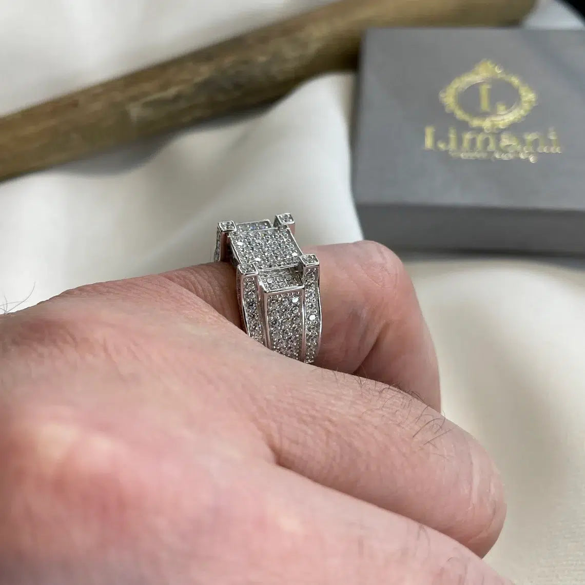 Sterling Silver 925 Men's Pinky Ring with CZ Decoration