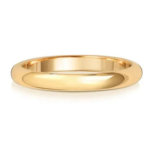 Genuine 18 CT Yellow Gold D Shape Wedding Ring Band - Mediumweight 2mm-8mm Width limanilondon