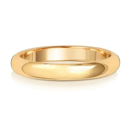 Genuine 18 CT Yellow Gold D Shape Wedding Ring Band - Mediumweight 2mm-8mm Width limanilondon