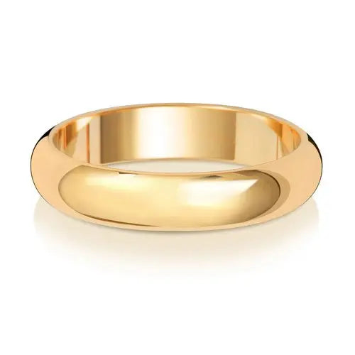 Genuine 18 CT Yellow Gold D Shape Wedding Ring Band - Mediumweight 2mm-8mm Width limanilondon