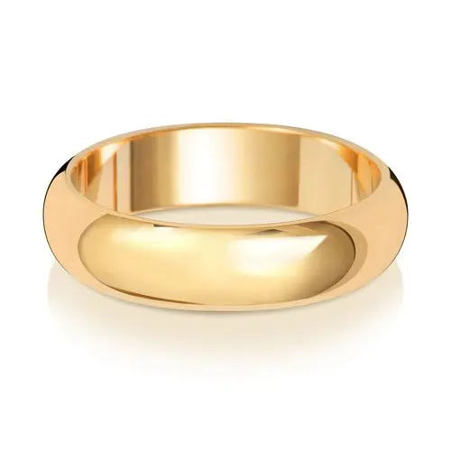 Genuine 18 CT Yellow Gold D Shape Wedding Ring Band - Mediumweight 2mm-8mm Width limanilondon
