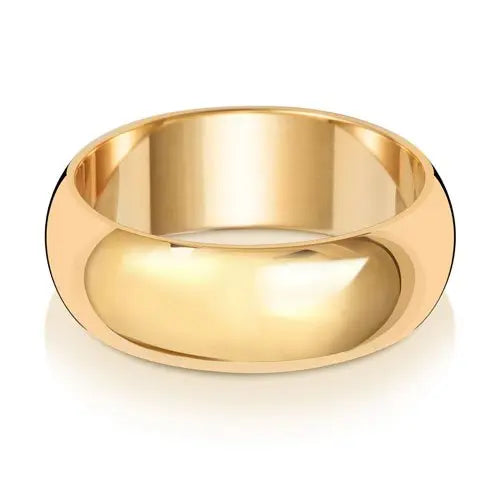 Genuine 18 CT Yellow Gold D Shape Wedding Ring Band - Mediumweight 2mm-8mm Width limanilondon