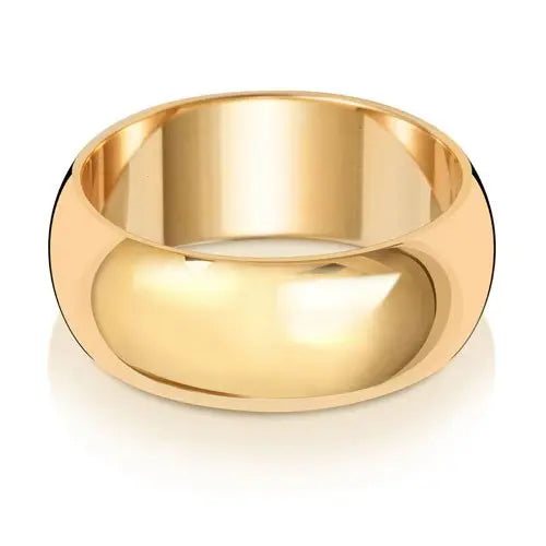 Genuine 18 CT Yellow Gold D Shape Wedding Ring Band - Mediumweight 2mm-8mm Width limanilondon